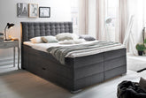 Boxspringbett mit Bettkasten Leandra Hugo Kopfteil Kapituniert