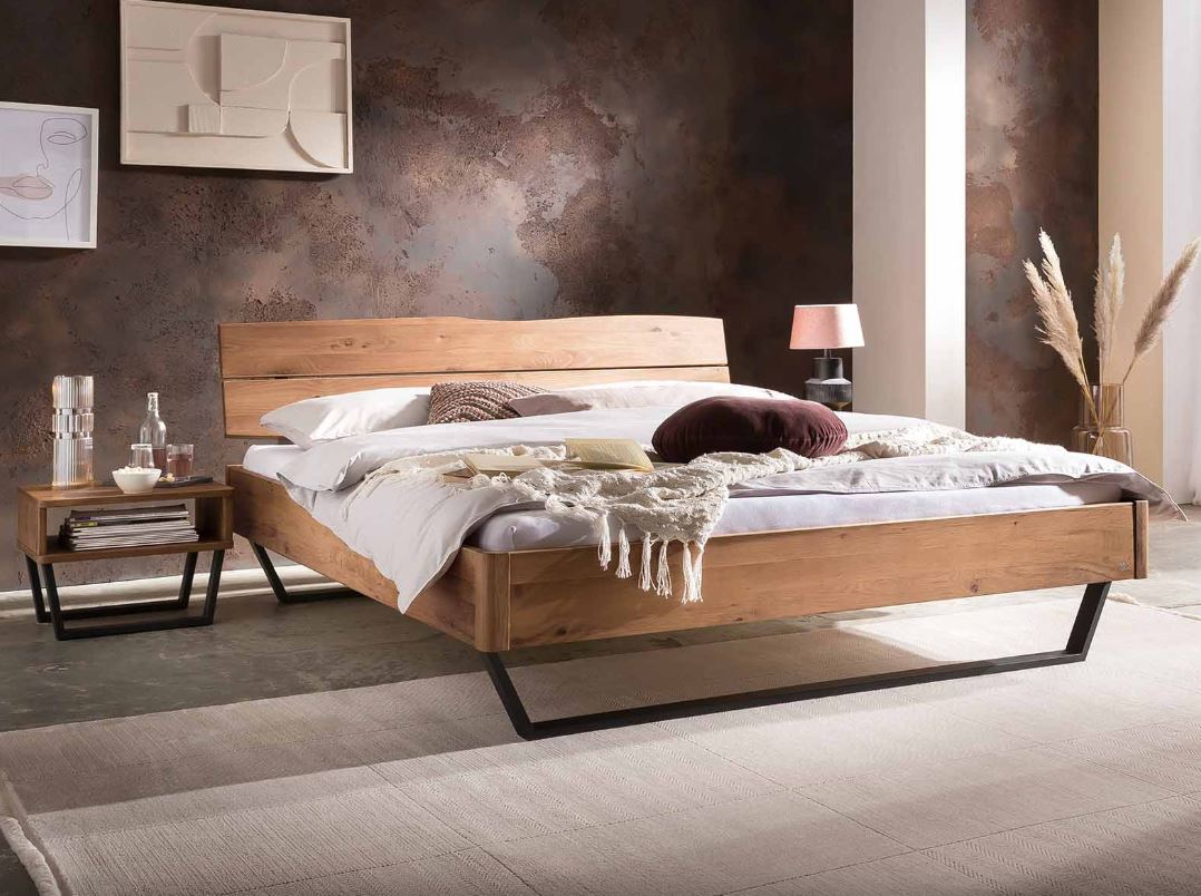 Bett Fausto Wildbuche natur geölt