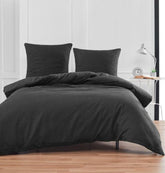 Parure de lit seersucker anthracite uni