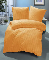 Seersucker Bettwäsche Set Orange Uni