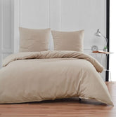 Seersucker Bedding Set Taupe Uni