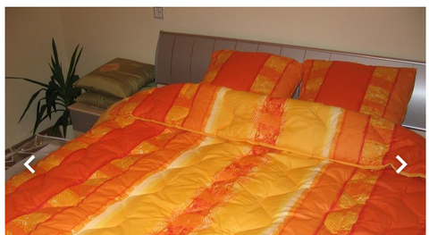 Ganzjahres Steppdecke Blau und Orange