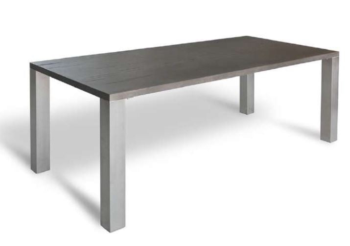Leo Inox Tisch aus Wildeiche Massiv