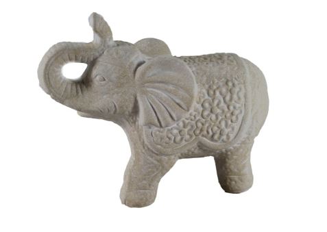 Elefant,klein aus echtem Keramik cremefarben