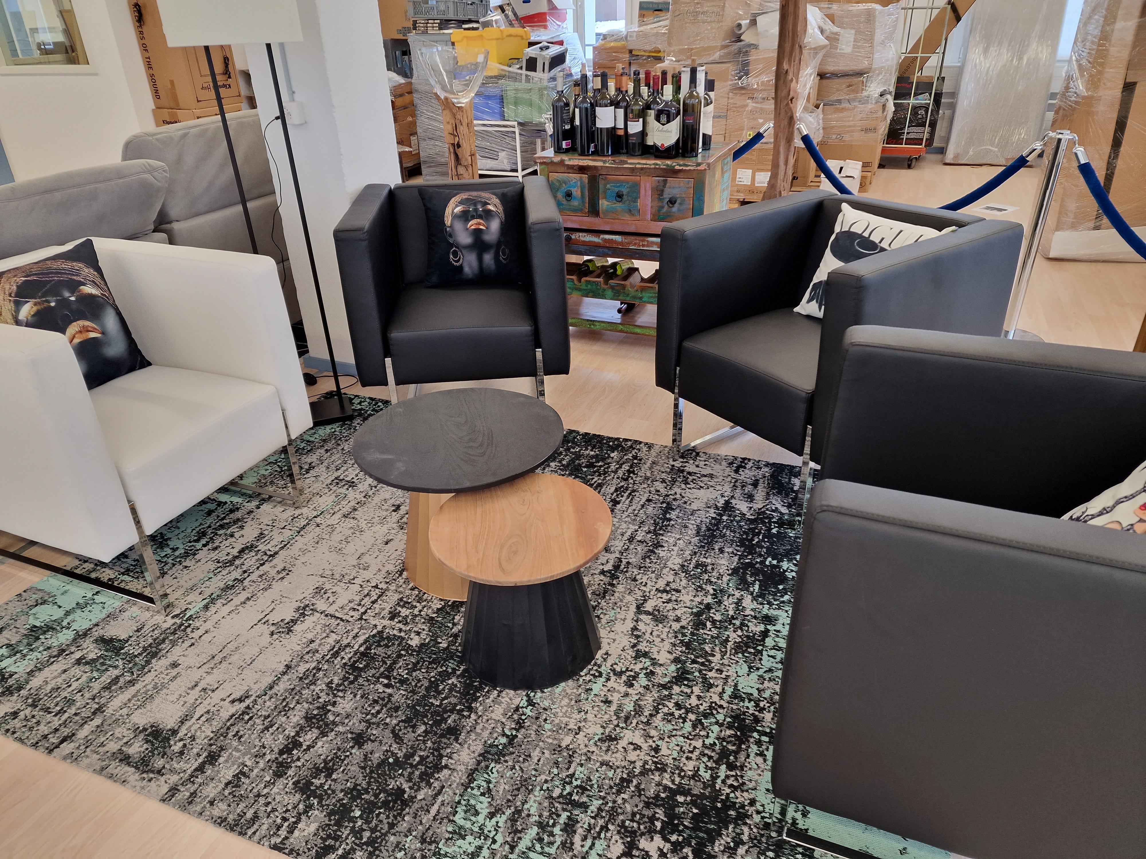 Sessel Ascona Schwarz Kunstleder pro Stück
