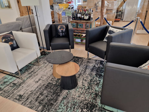 Sessel Ascona Schwarz Kunstleder pro Stück