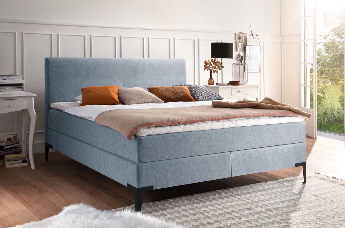 Boxspringbett Modern Style Kopfteil Glatt