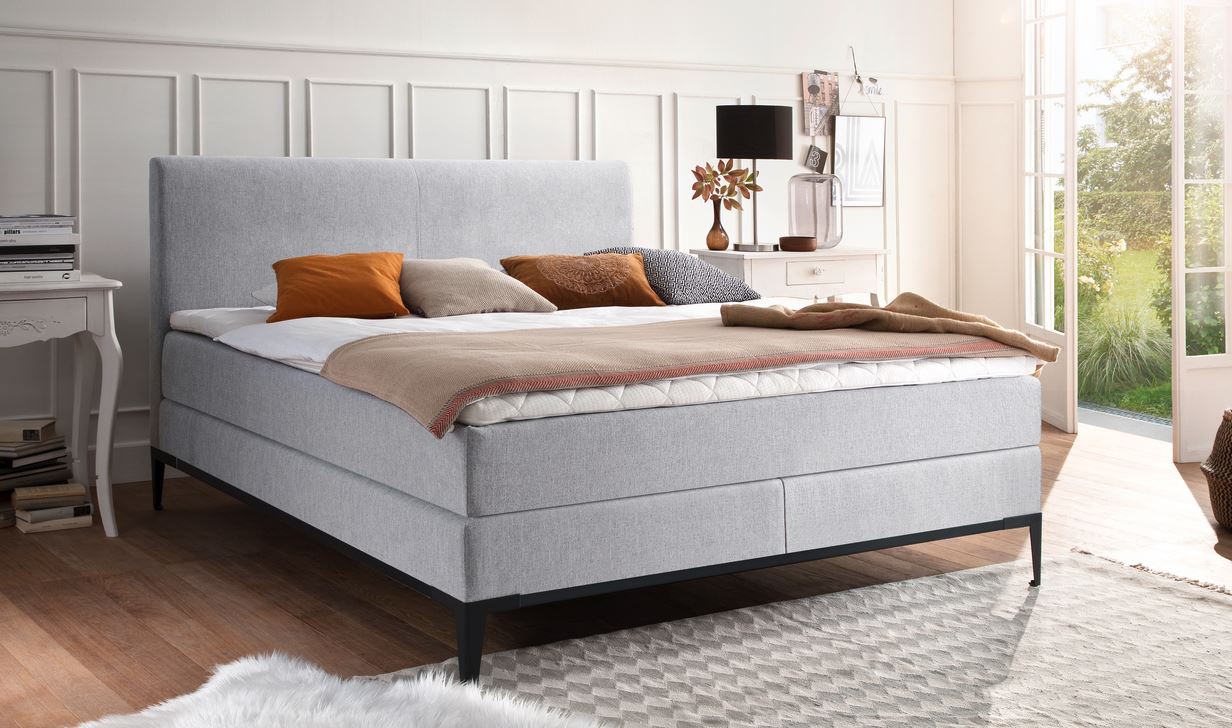 Boxspringbett Modern Style Kopfteil Glatt
