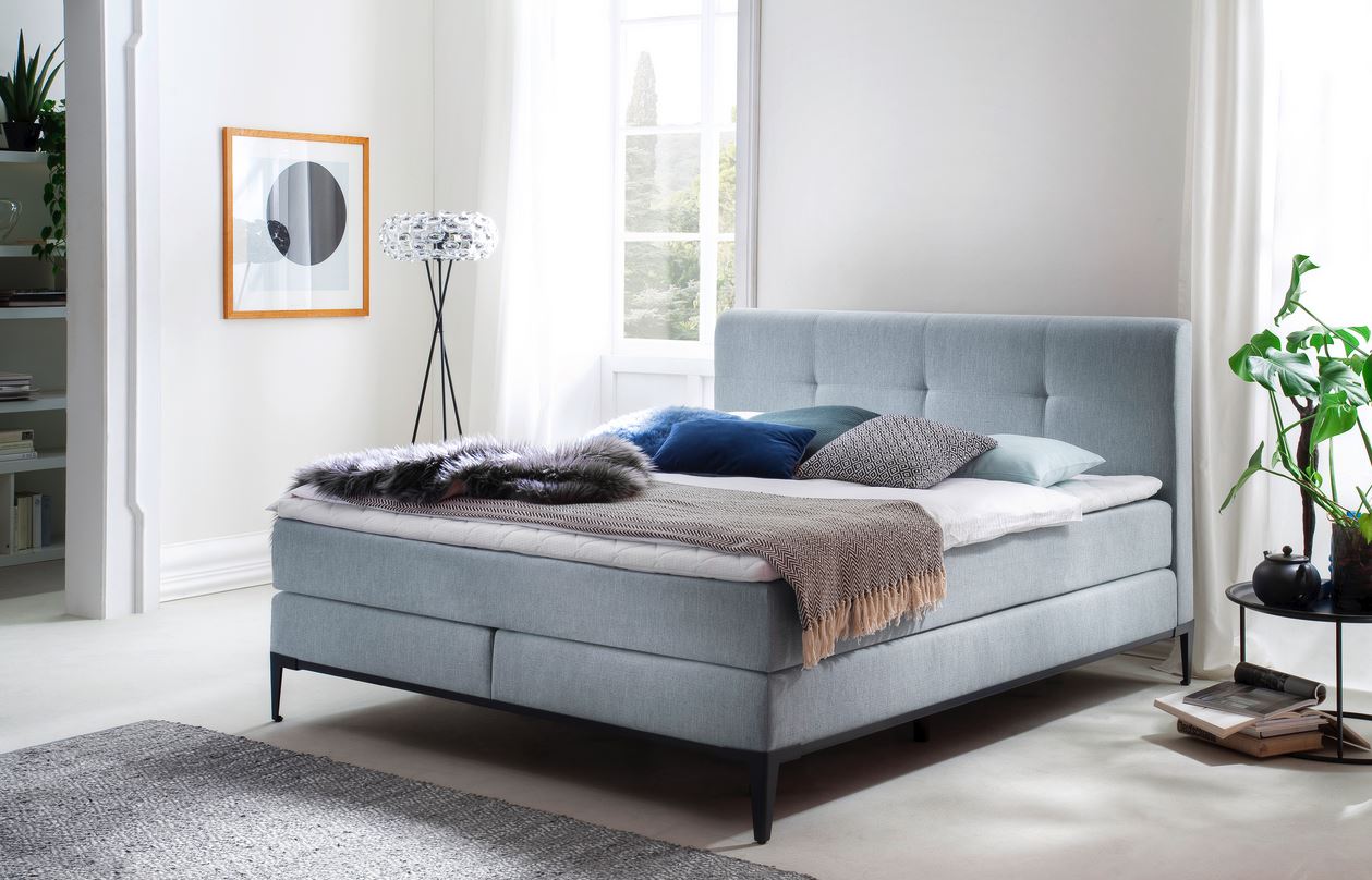 Boxspringbett Modern Style Kopfteil 3-Punkt-Steppung