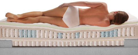 Boxspringbett mit verdeckten Bettkasten Leandra Sawana Kopfteil Kapituniert