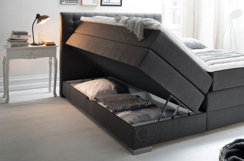 Boxspringbett mit Bettkasten Leandra Hugo Kopfteil Kapituniert