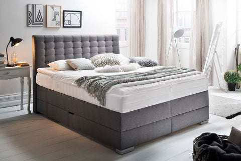 Boxspringbett mit Bettkasten Leandra Hugo Kopfteil Kapituniert