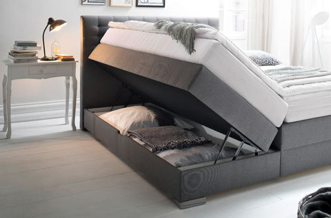 Boxspringbett mit Bettkasten Leandra Hugo Kopfteil Kapituniert