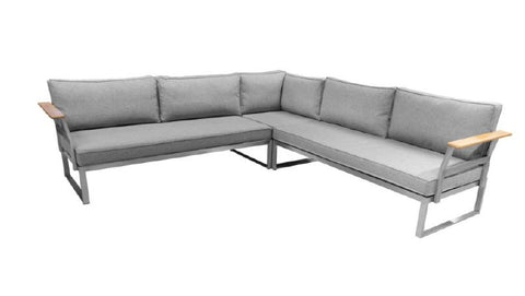 Oreo Edelstahl Lounge gross mit Teak Armlehne