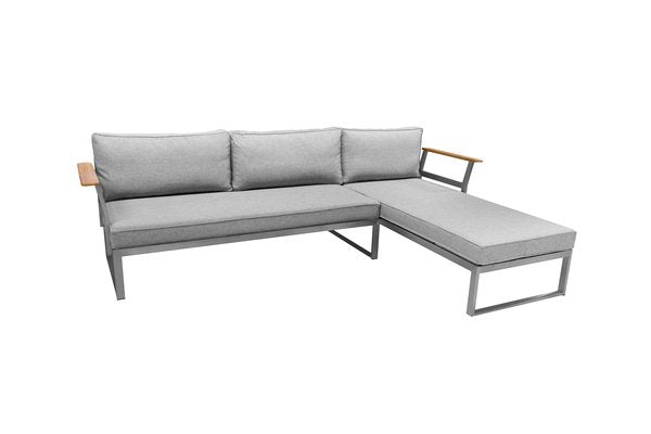 Oreo Edelstahl Lounge klein mit Teak Armlehne