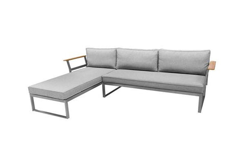 Oreo Edelstahl Lounge klein mit Teak Armlehne