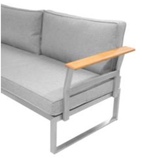 Oreo Edelstahl Lounge klein mit Teak Armlehne
