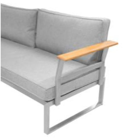 Oreo Edelstahl Lounge klein mit Teak Armlehne
