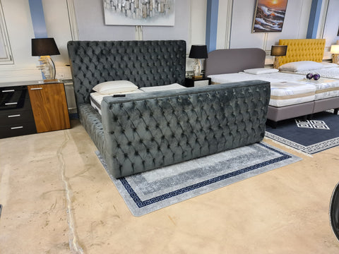 Polster Bett Queen Anthrazit