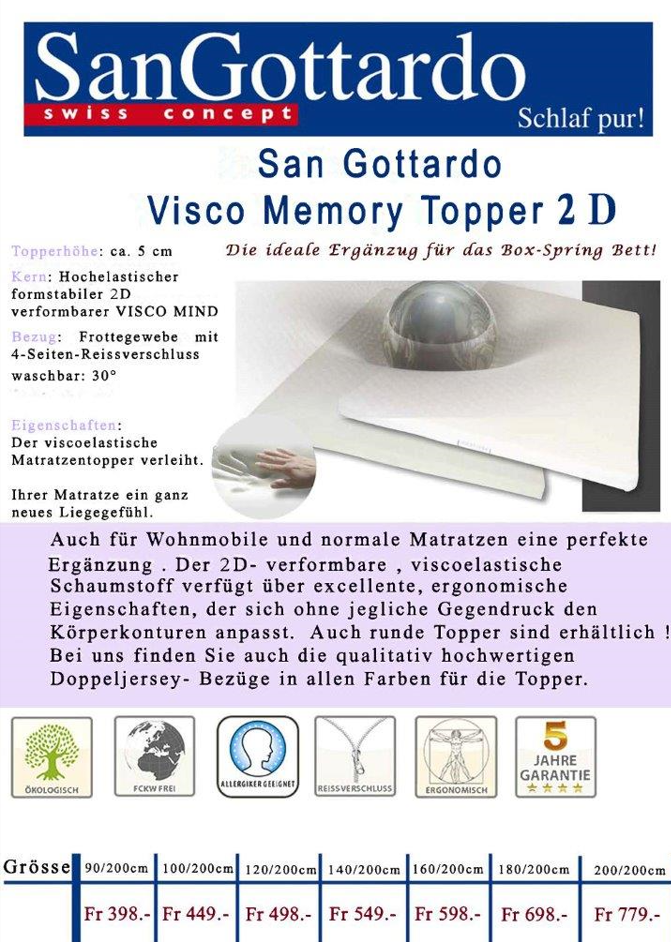 SanGottardo Visco Memory Topper 2D