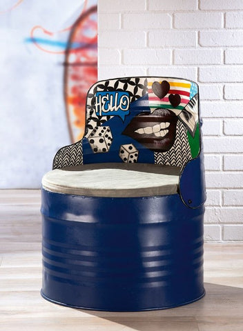 Sitztonne Graffiti blau 4er Set
