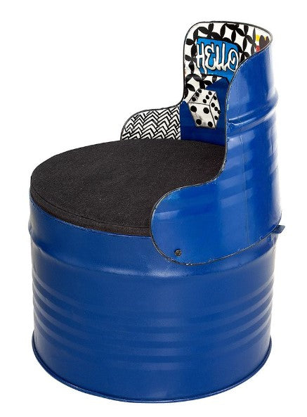 Sitztonne Graffiti blau 4er Set