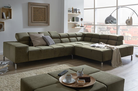 Eck -und Longchair Sofa William Olive
