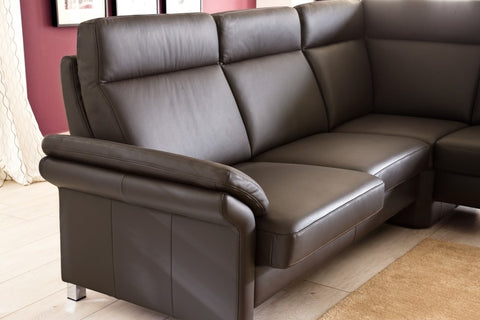 Ecksofa München Dick Leder Dark brown