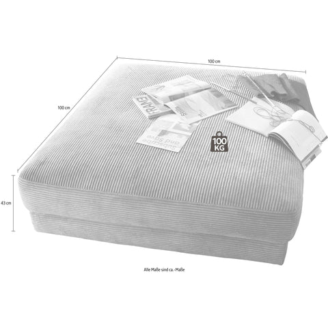 Canapé d'angle et méridienne Nelio Cord taupe