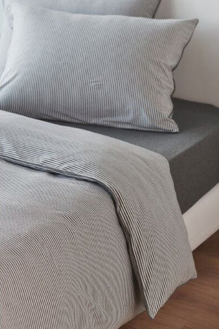 Parure de lit unie en jersey mélangé