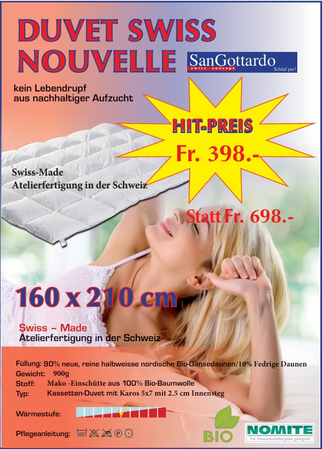 Swiss Down Duvet Nouvelle