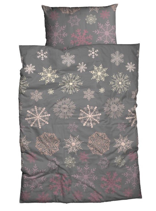 Literie en satin flocons de neige