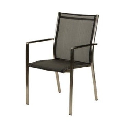 Florian stainless steel chair with armrest