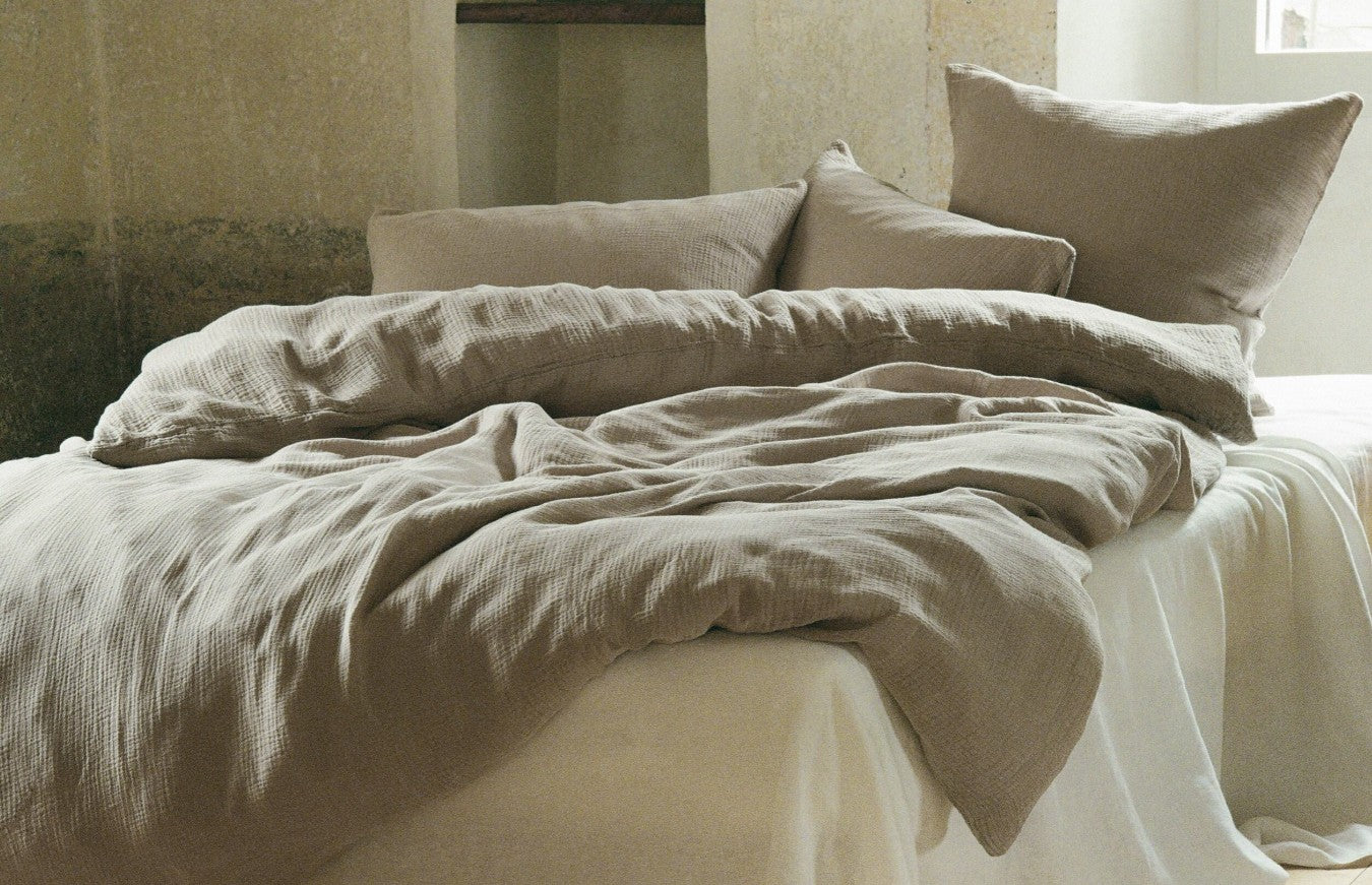 Musselin Bettwäsche Ibiza taupe – interior3000