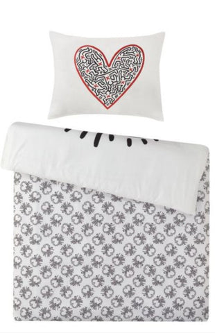 Satin Bettwäsche Keith Haring Love