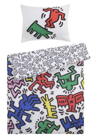 Satin bed linen Keith Haring