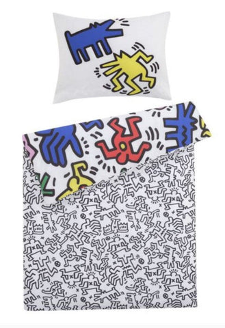 Satin bed linen Keith Haring