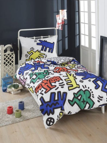 Satin bed linen Keith Haring