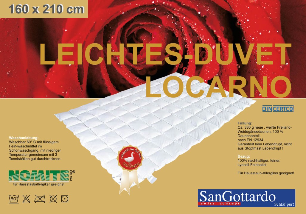 Leichtes Daunenduvet Locarno