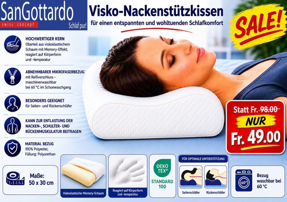 Visko-Nackenstützkissen San Gottardo