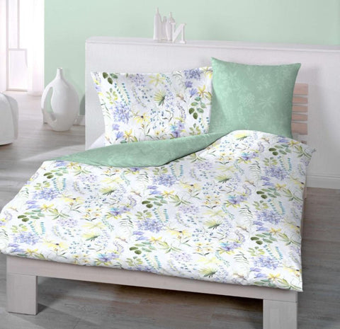 Linge de lit en satin mer de fleurs