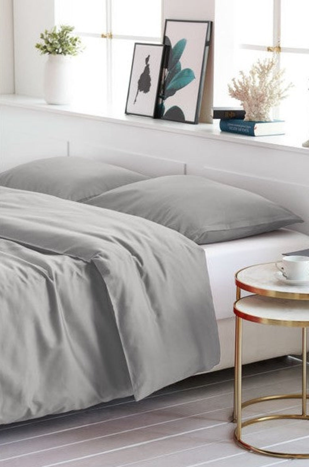 Linge de lit uni en satin