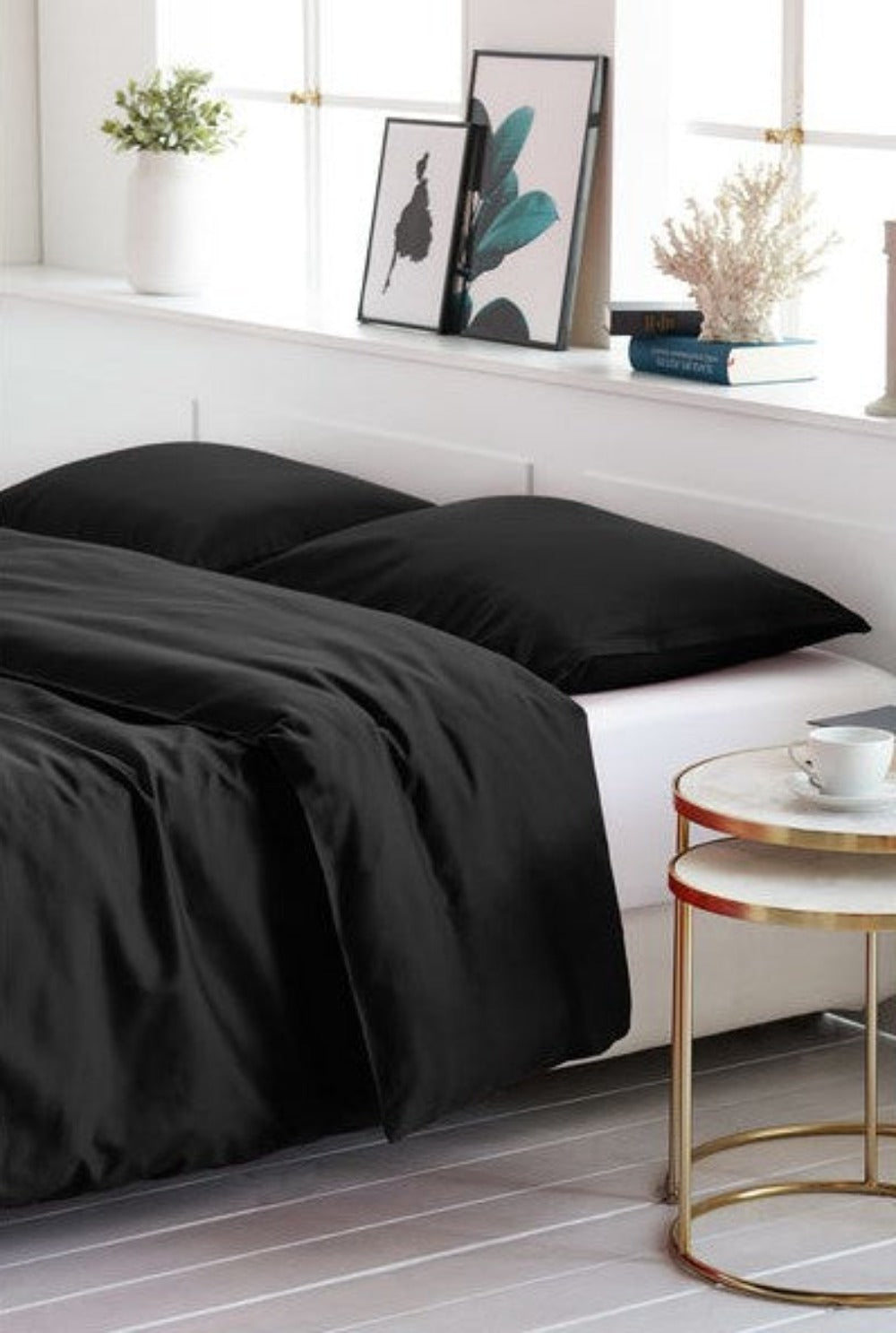 Linge de lit uni en satin