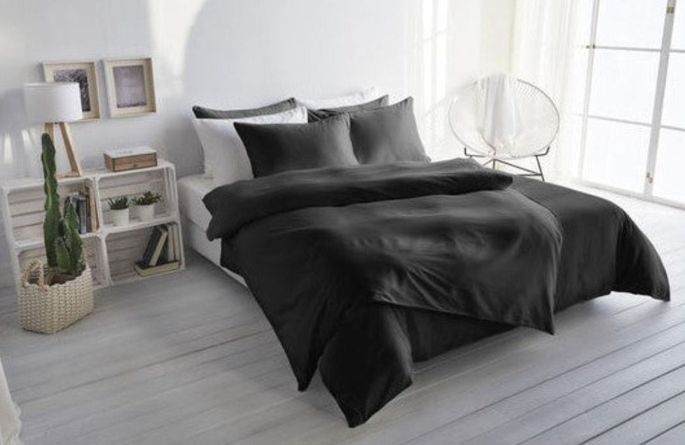 Linge de lit uni en satin