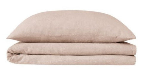 Seersucker Bedding Set Latte Uni