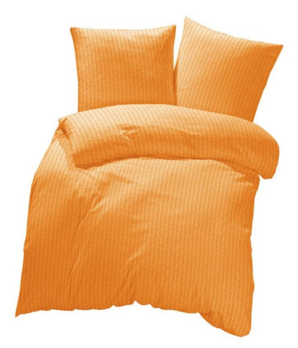 Parure de lit seersucker orange uni