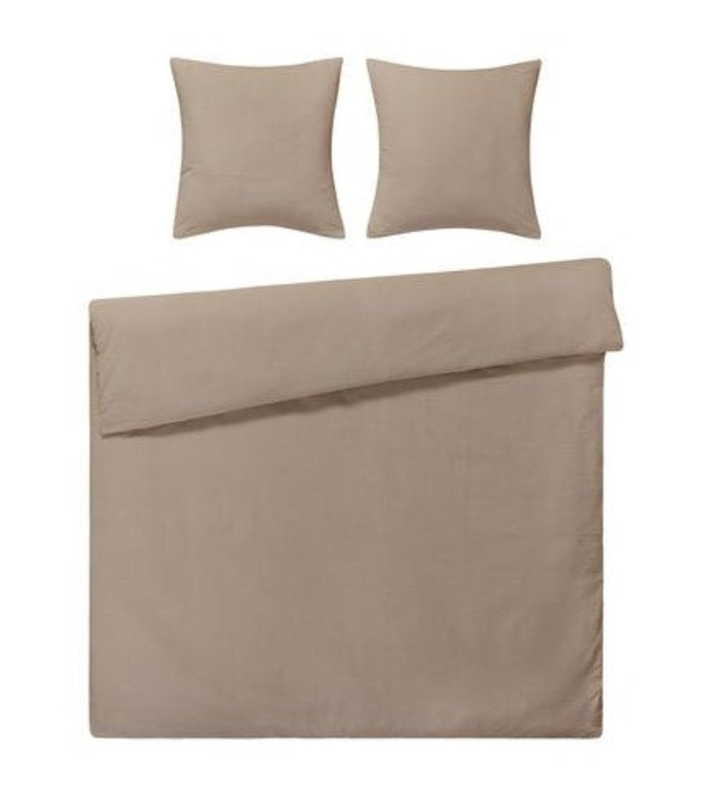 Seersucker Bedding Set Taupe Uni