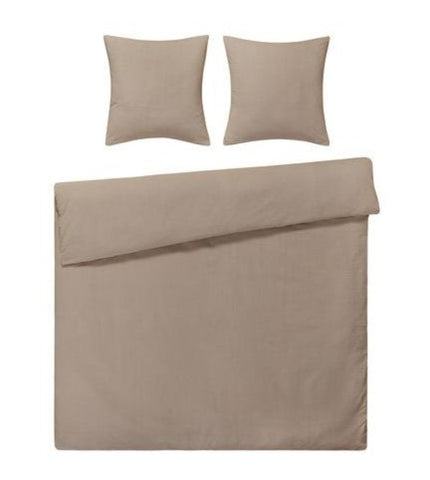 Seersucker Bedding Set Taupe Uni