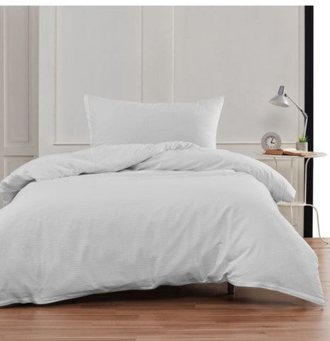 Seersucker Bedding Set White Uni