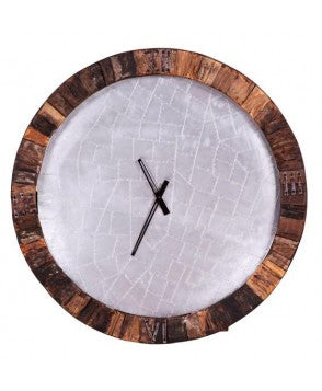 Uhr recycled Altholz & Aluminium